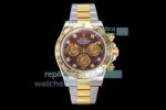 JH Rolex Cosmograph Daytona Chronograh Watch Rose Red Dial Two Tone 40MM